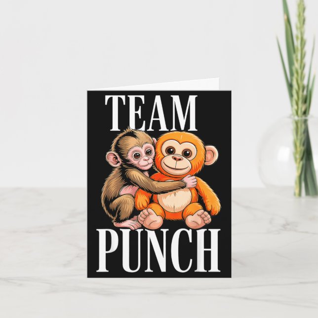 Team punch - cute baby monkey Team punch - cute ba Card (Front)