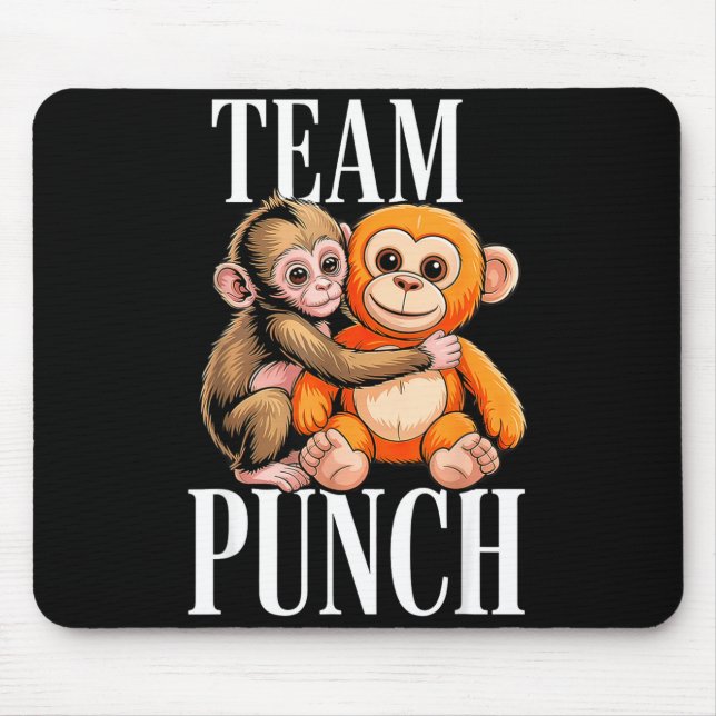 Team punch - cute baby monkey Team punch - cute ba Mouse Pad (Front)