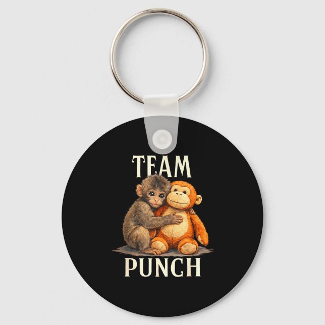 Team punch cute monkey and bear design  key ring (Front)