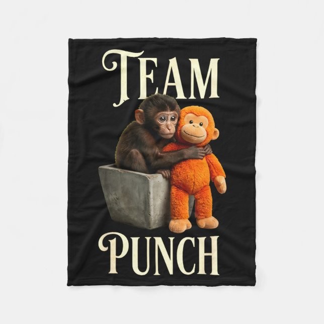 Team punch japan baby monkey punch  fleece blanket (Front)