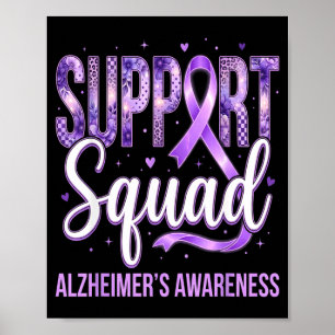 Team purple ribbon squad support squad alzheimer’s poster