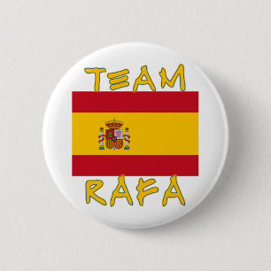 Team Rafa with Spanish Flag 6 Cm Round Badge