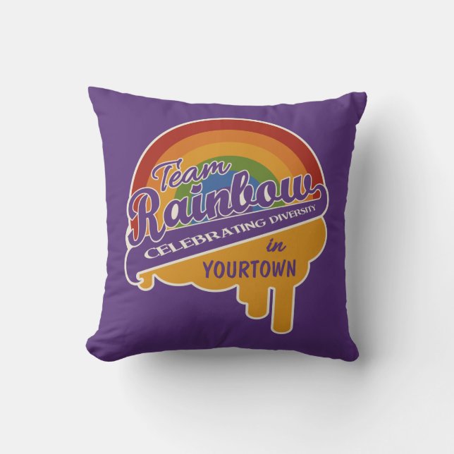 Team Rainbow custom throw pillow (Front)