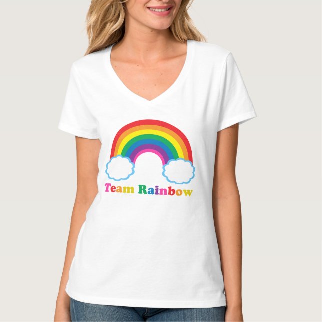 Team Rainbow Cute LGBTQ Women's T-Shirt (Front)