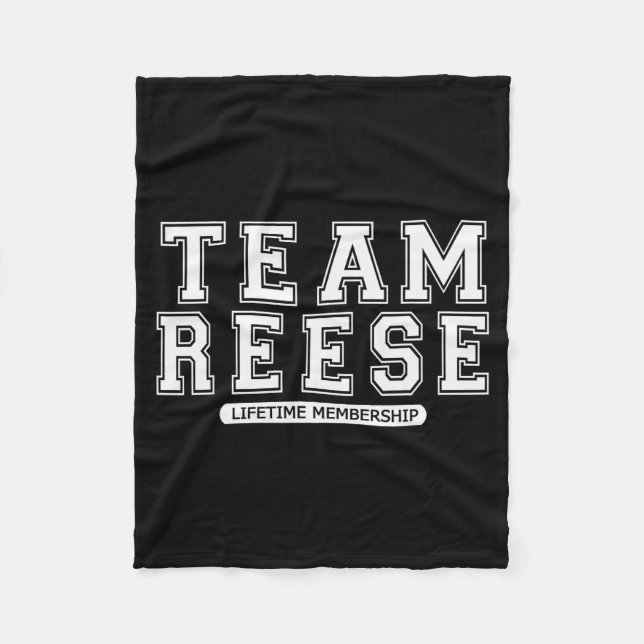 Team Reese Family Surname Reunion Crew Member Gift Fleece Blanket (Front)