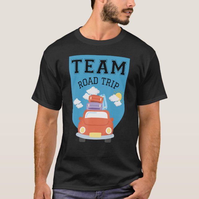 Team Road Trip Red Car T-Shirt (Front)