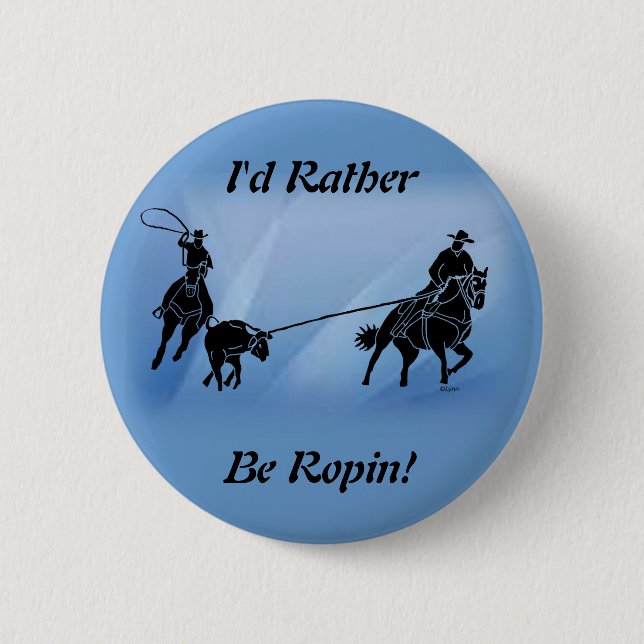 team ropers 201 6 cm round badge (Front)