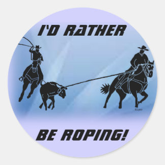 team ropers 201 classic round sticker