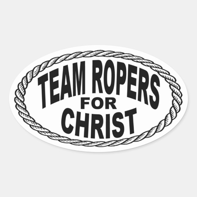 Team Ropers for Christ Euro Style Oval Sticker (Front)