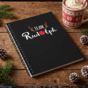 Team Rudolph Christmas Motif Notebook