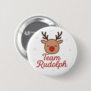 Team Rudolph Funny Cute Christmas 6 Cm Round Badge
