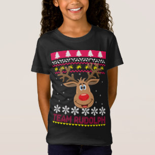 Team Rudolph Santa Reindeer Ugly Sweater