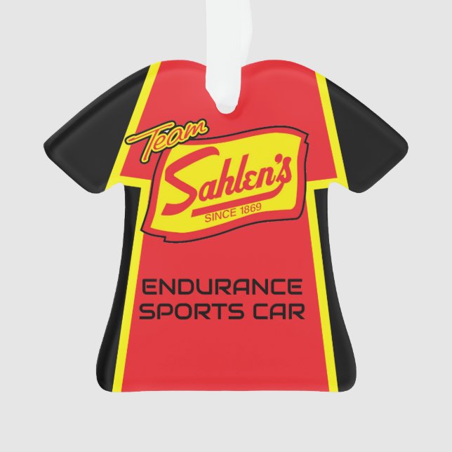 Team Sahlen crew uniform ornament  (Front)