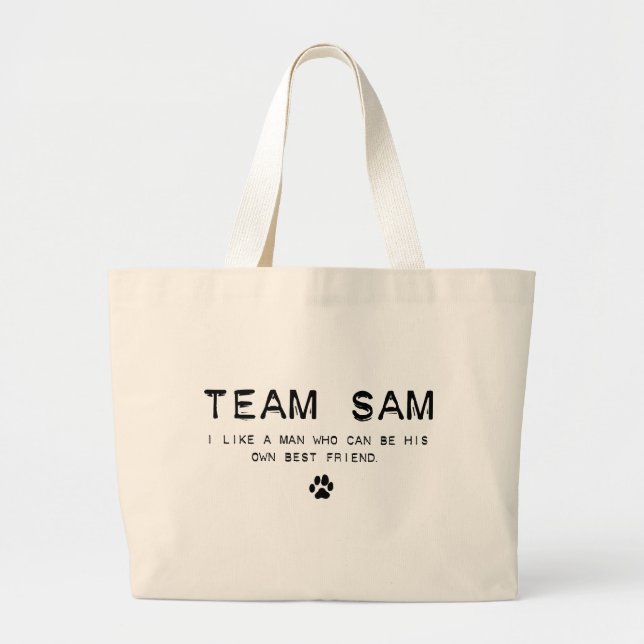 team sam large tote bag (Front)