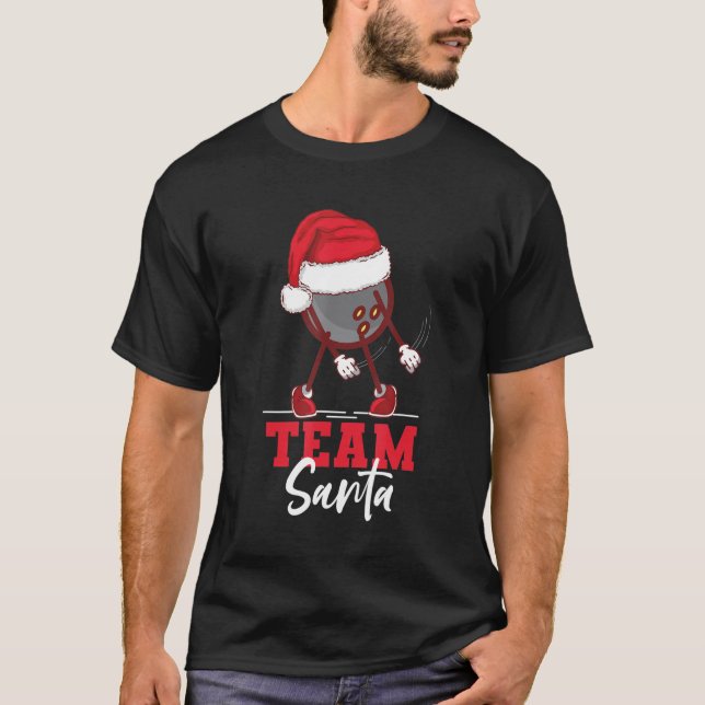 Team Santa Bowling Floss Dance Pajama T-Shirt (Front)