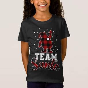 Team Santa Buffalo Plaid Christmas Family Matching T-Shirt