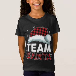 Team Santa Buffalo Plaid Matching Family Christmas T-Shirt