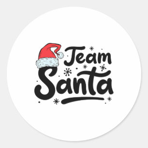 Team Santa Christmas Family Matching Pyjamas Boys  Classic Round Sticker