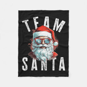 Team Santa Christmas Funny Xmas Santa Claus 1  Fleece Blanket