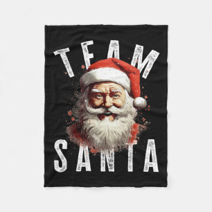 Team Santa Christmas Funny Xmas Santa Claus 3 Fleece Blanket