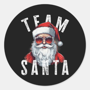 Team Santa Christmas Funny Xmas Santa Claus 5  Classic Round Sticker