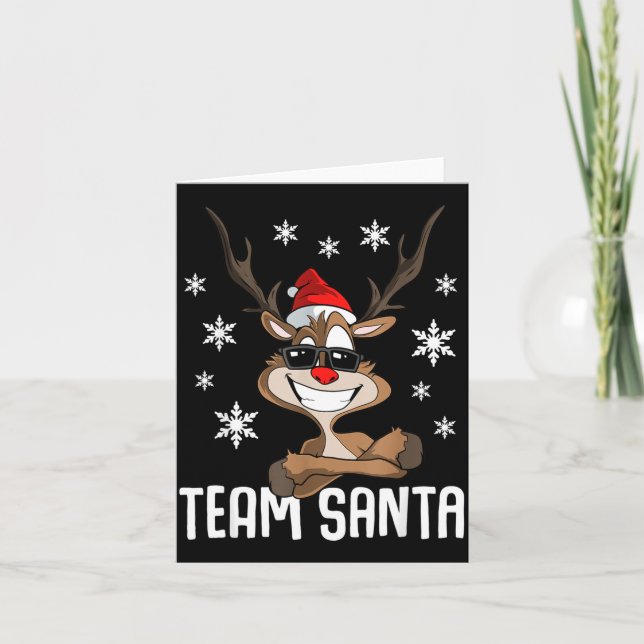 Team Santa Christmas Reindeer  Card (Front)