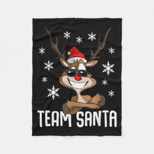 Team Santa Christmas Reindeer  Fleece Blanket
