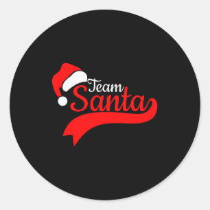 Team Santa Christmas Squad Family Matching Pajamas Classic Round Sticker