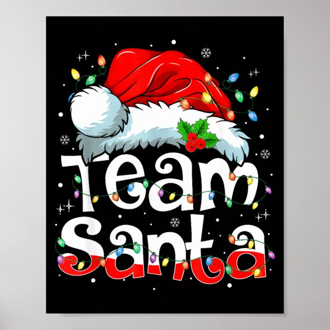 Team Santa Christmas Squad Family Matching Pajamas Poster (Front)