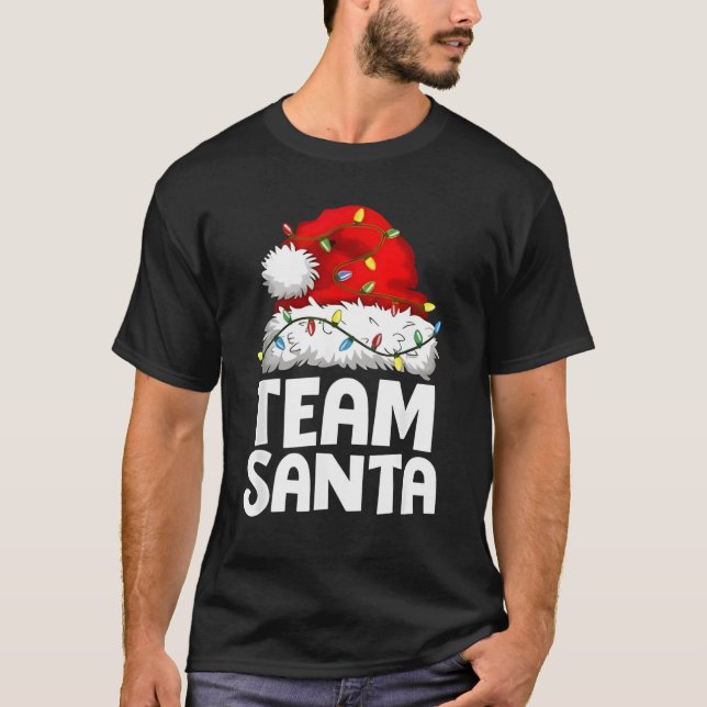 Team Santa Christmas Squad Family Matching Pajamas T-Shirt (Front)