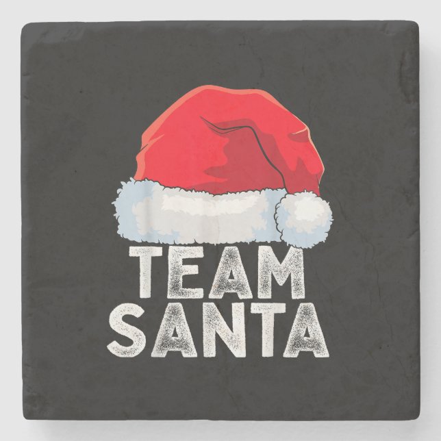 Team Santa Christmas Squad Family Matching Pyjamas Stone Coaster (Front)