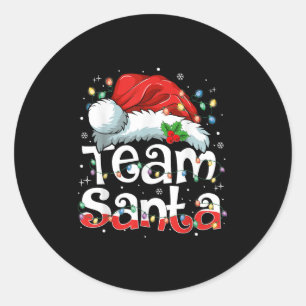 Team Santa Claus Christmas Family Matching Pajama  Classic Round Sticker