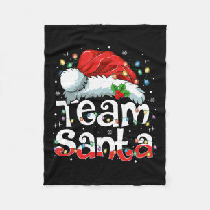 Team Santa Claus Christmas Family Matching Pajama  Fleece Blanket