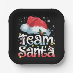 Team Santa Claus Christmas Family Matching Pajama  Paper Plate