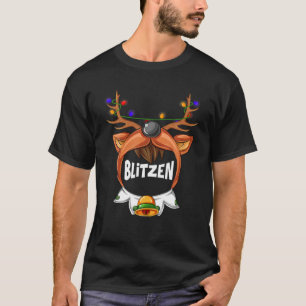 Team Santa Reindeer Lights Blitzen Xmas Group Cost T-Shirt