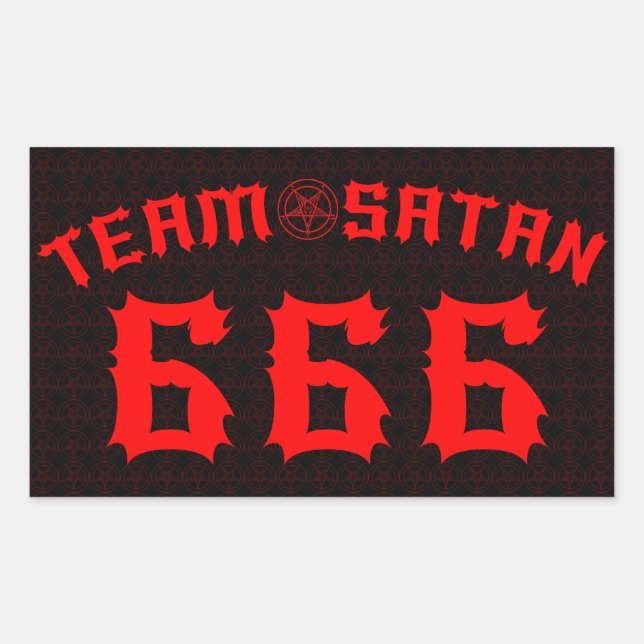 Team Satan 666 Rectangular Sticker (Front)