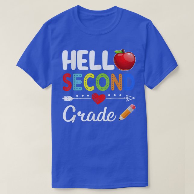 Team Second Grade Hello 2nd Grade Back To School F T-Shirt (Design Front)