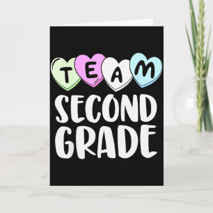 Team Second Grade Shirt 2nd Love Hearts Teacher Va Card