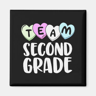 Team Second Grade Shirt 2nd Love Hearts Teacher Va Magnet