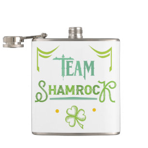 Team Shamrock Hip Flask