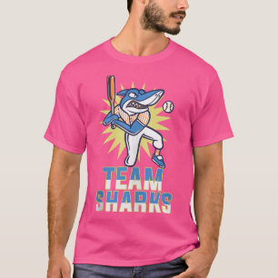 Team Shark 10 Animal Sports Cute Sporty Baseball L T-Shirt