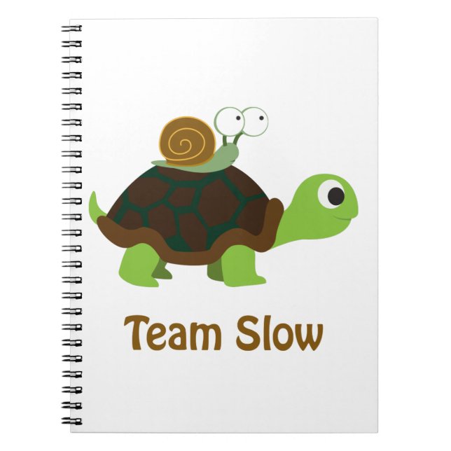 Team Slow Cute Cartoon Turtle and Snail Spiral Notebook (Front)