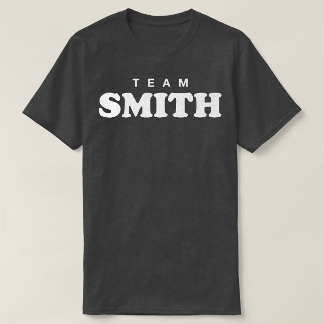 Team Smith Personalised Surname Bride Groom Family T-Shirt (Design Front)