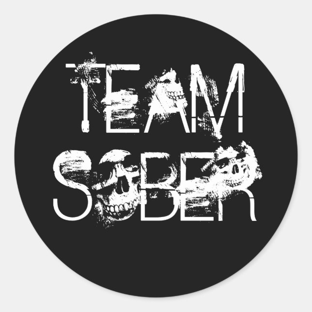 TEAM SOBER CLASSIC ROUND STICKER (Front)
