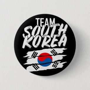 Team South Korea Soccer Korean Sport Tee  6 Cm Round Badge