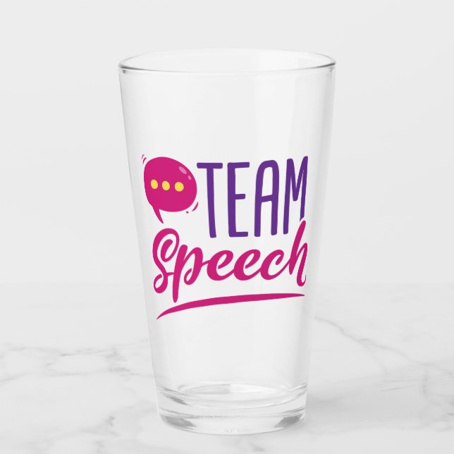 Team Speech SLP Language Pathologist Pathology Glass (Front)