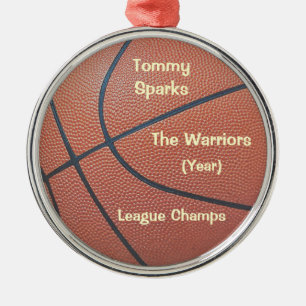 Team Spirit_Basketball texture_Hoops Lovers' award Metal Tree Decoration