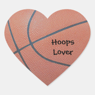 Team Spirit_Basketball texture_Hoops Lovers Heart Sticker