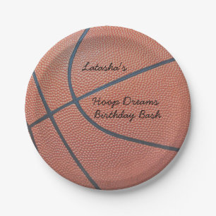 Team Spirit_Basketball texture look_Hoops Dreams Paper Plate