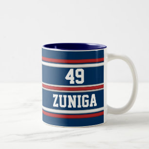 Team Spirit Colours with Name and Team Number Two-Tone Coffee Mug